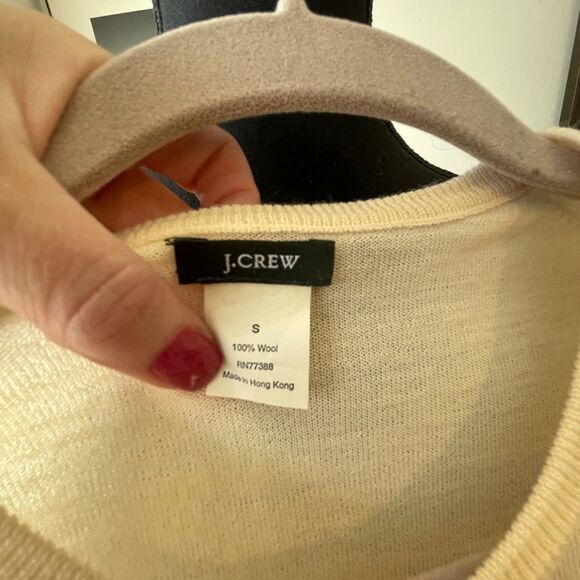 J Crew/S/Embellished Cream Sweater - Picture 3 of 8
